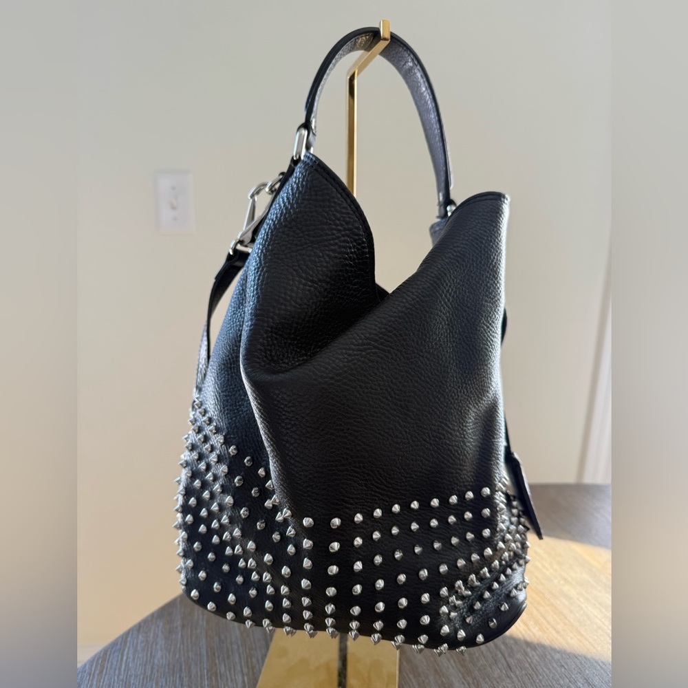 Calfskin Studded Medium Susanna Hobo Black